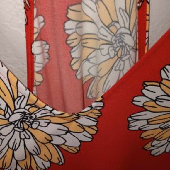 Express Orange Floral Bird V Neck Strappy Tank Size Small - Picture 5 of 11